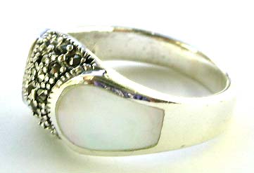 mother of pearl sterling silver marcasite jewelry
