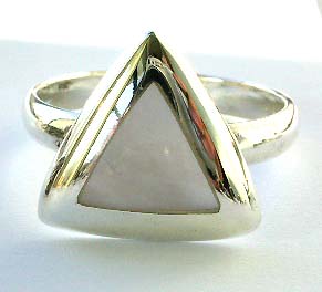 triangle inlaid Mother of Pearl Ring