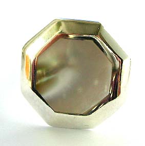 Personalize gift - octagonal mother of pearl sterling silver ring