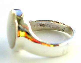 Fashion jewelry wholesale - 925 sterling silver ring with rounded mother of pearl