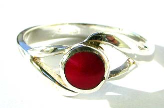 Discount jewelry online supply - rounded red stone on twisted sterling ring