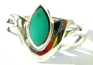 Authentic turquois wholesale - 925 sterling ring with a marquis-cut turquoise