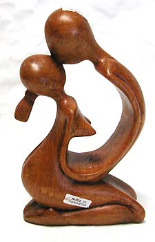 Table decoration, abstract carving of kissing couple