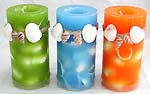 Assorted color seashell style scented candle, set of 3 kinds of fragrance