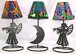 Assorted color and design angel / moon pattern table lamp style fimo iron candle holder