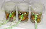 Assorted dry flower perserved motif fashion candle set of 3 pieces