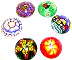 Assorted color circluar style fimo candle set, 6 pieces in a box