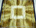 Greenish yellow Celtic square power motif polyester scarf 