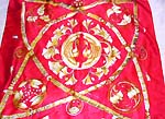 Celtic sun moon pattern on fire red background fashion large square polyester scarf