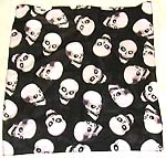 Multi white skull on black cover design cotton bandana