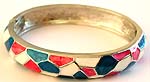 Enamel assorted color pattern fashion bracelet bangle