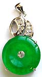 Rounded Imitation jade forming fashion pendant with clear cz stone on top 