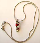 Rounded snake chain fashion necklace with red slipper pendant