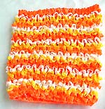 Orange yellow and white design stretchable crochet headwrap