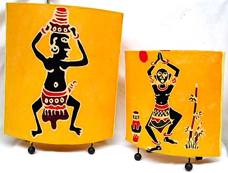 Craft home decor - tribal figure design assorted color fashion lampshape set