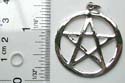 cut-out star in circle pattern design sterling silver pendant
