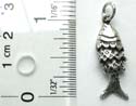 Movable fish design sterling silver pendant