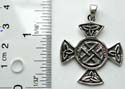 Cut-out Celtic knot work decor cross pattern design sterling silver pendant