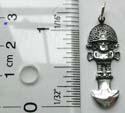 Hat-on man on stand figure design sterling silver pendant