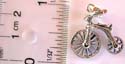 Wheel movable bicycle pattern design sterling silver pendant