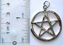 Cut-out star in circle design sterling silver pendant