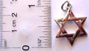 Cut-out double triangle forming star pattern design sterling silver pendant