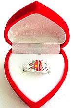 heart red ring display jewelry gift box