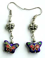 Hand painted enamel butterfly pattern fashion earring 