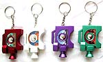 Assorted color and design light on camera style key chain