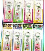 Assorted color and design transparent key chain