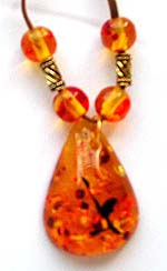 imitation amber pendant necklaces in assorted designs