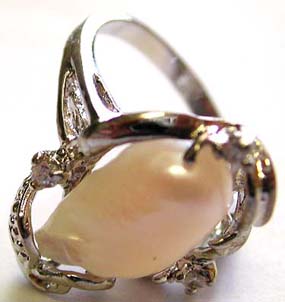 discount pearls wholesale - cultured pearl jewelry silver cz ring