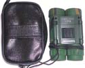 High quality green binolar leather bag and lens cleasing cloth black box set