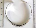 Fashion silver cuff necklace with rounded carved-in line central pattern design