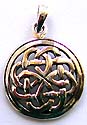 Cut-out Celtic twisted knot in circle pattern sterling silver pendant 