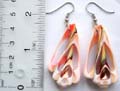 Fashion seashell earring in carved-out tree shape pattern design with fish hook for convenience closure
