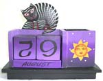 Assorted color cat wooden calender with pencil holder, randomly pick