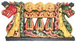 Color painting Indonesia double dragon lady buddha wooden plaque