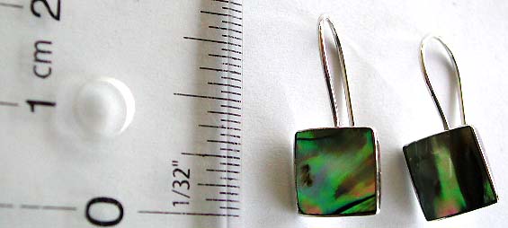 A square shape abalone seashell inlay sterling silver earring with fish hook clip-in for convenience closure 





   
  

   

 
 







 

 








 

