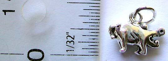 Mini buffalo figure design sterling silver pendant                   

