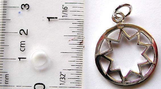 Silver jewelry wholesaler wholesale asia circle flashing pattern pendant      

