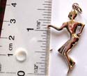 Carved-out dancing man figure design sterling silver pendant 