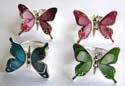 4 irregular mother of seashell embedded enamel color butterfly sterling silver ring, wings movable, assorted color randomly by our ware house staffs