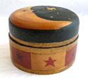 Color painting rounded moon star wooden box