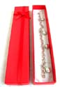 Red rectangular bracelet diaply box with flower knot decor 