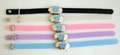 Fashion bracelet with enamel blue butterfly motif elliptical pattern decor at center, assorted color randomly pick