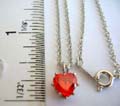 Fashion chain necklace holding a heart love cz stone pendant center, assorted color randomly pick 