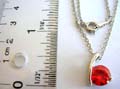 Fashion chain necklace with rounded cz stone on mini curve strip pendant decor at center, assorted color randomly pick