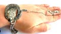 Fashion slave bracelet in flat lizard pattern design, adjustable bracelet size 