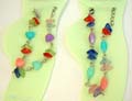 Fashion anklet design in heart and long oval shape beads with clear bead chips, randomly pick 